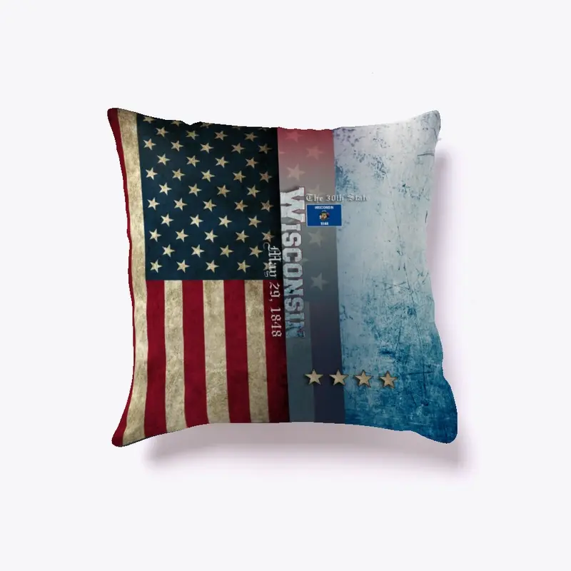 State of Wisconsin Flag Pillow