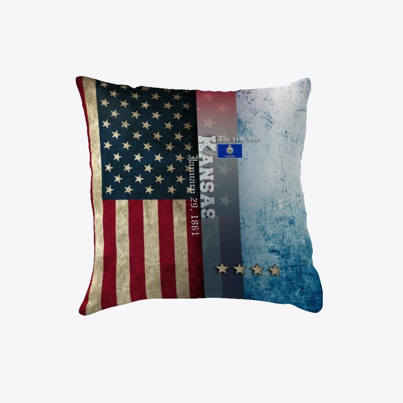 State of Kansas Flag Pillow