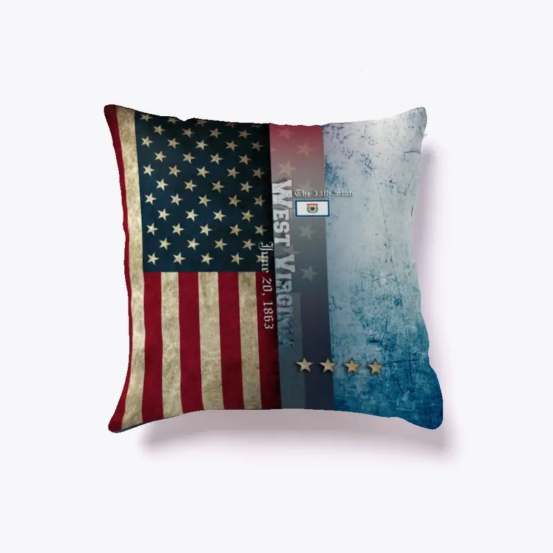 State of West Virginia Flag Pillow